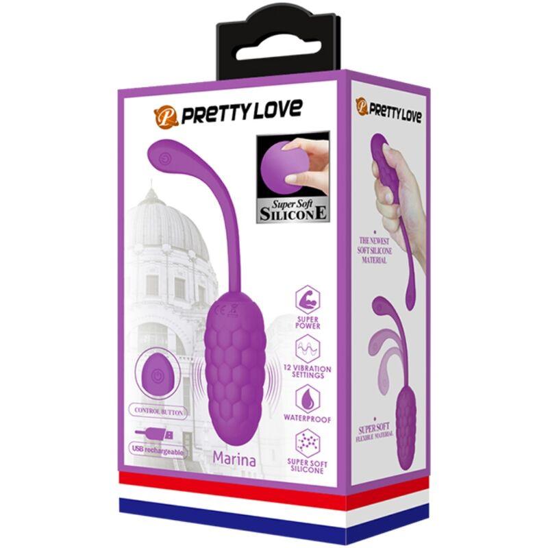 PRETTY LOVE - HUEVO VIBRADOR CON TEXTURA MARINA RECARGABLE MORADO - Sensuana.es