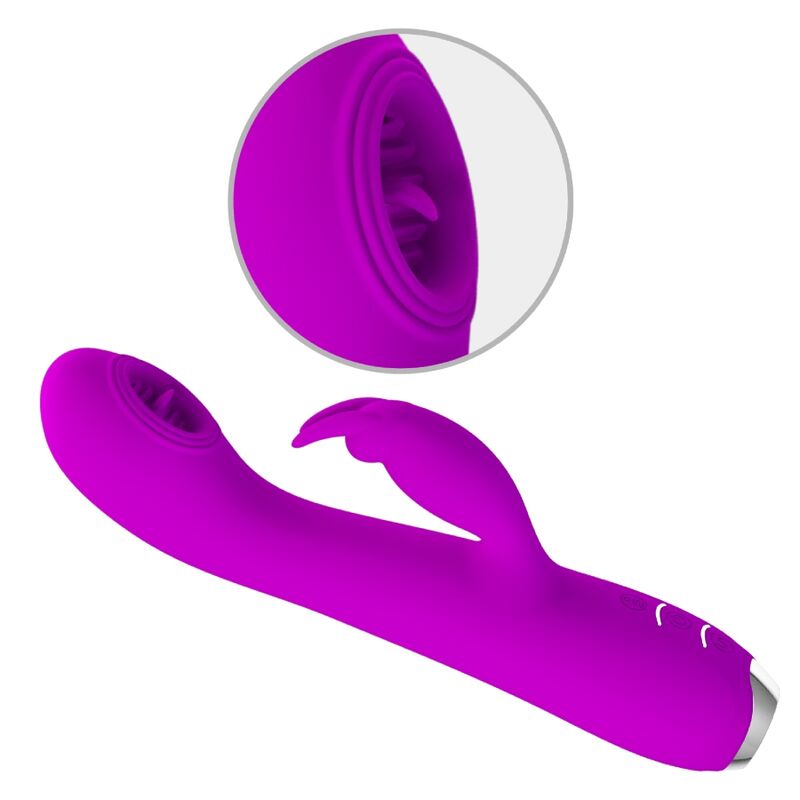 PRETTY LOVE - RACHEL VIBRADOR RECARGABLE CON SUCCIONADOR MORADO - Sensuana.es