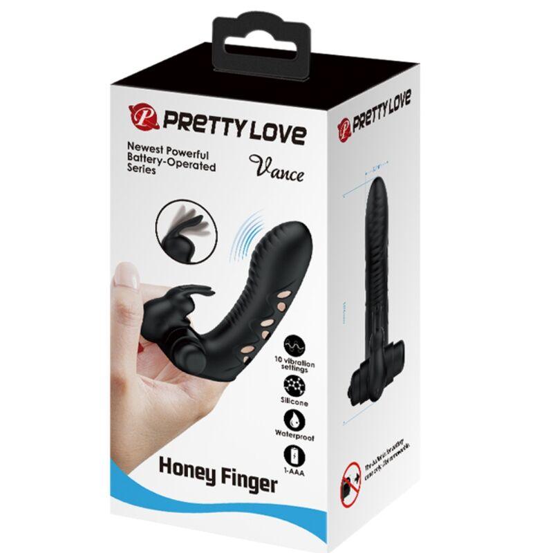 PRETTY LOVE - VANCE FUNDA DEDO VIBRADOR CONEJO NEGRO - Sensuana.es