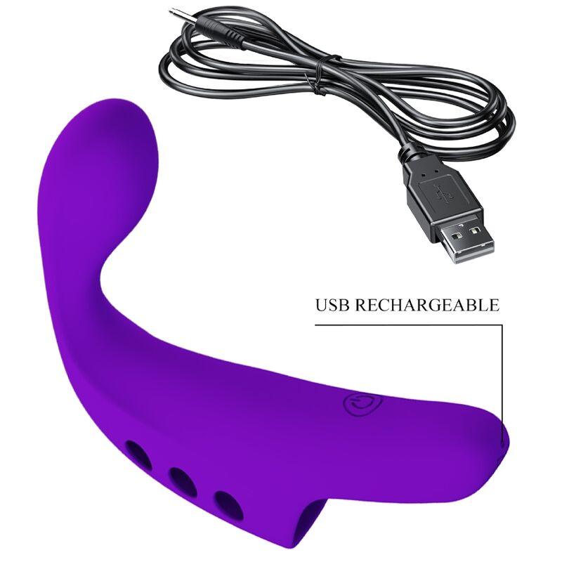 PRETTY LOVE - GORGON VIBRADOR DE DEDO RECARGABLE MORADO - Sensuana.es