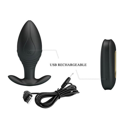 PRETTY LOVE - REGINA PLUG ANAL VIBRADOR RECARGABLE NEGRO - Sensuana.es