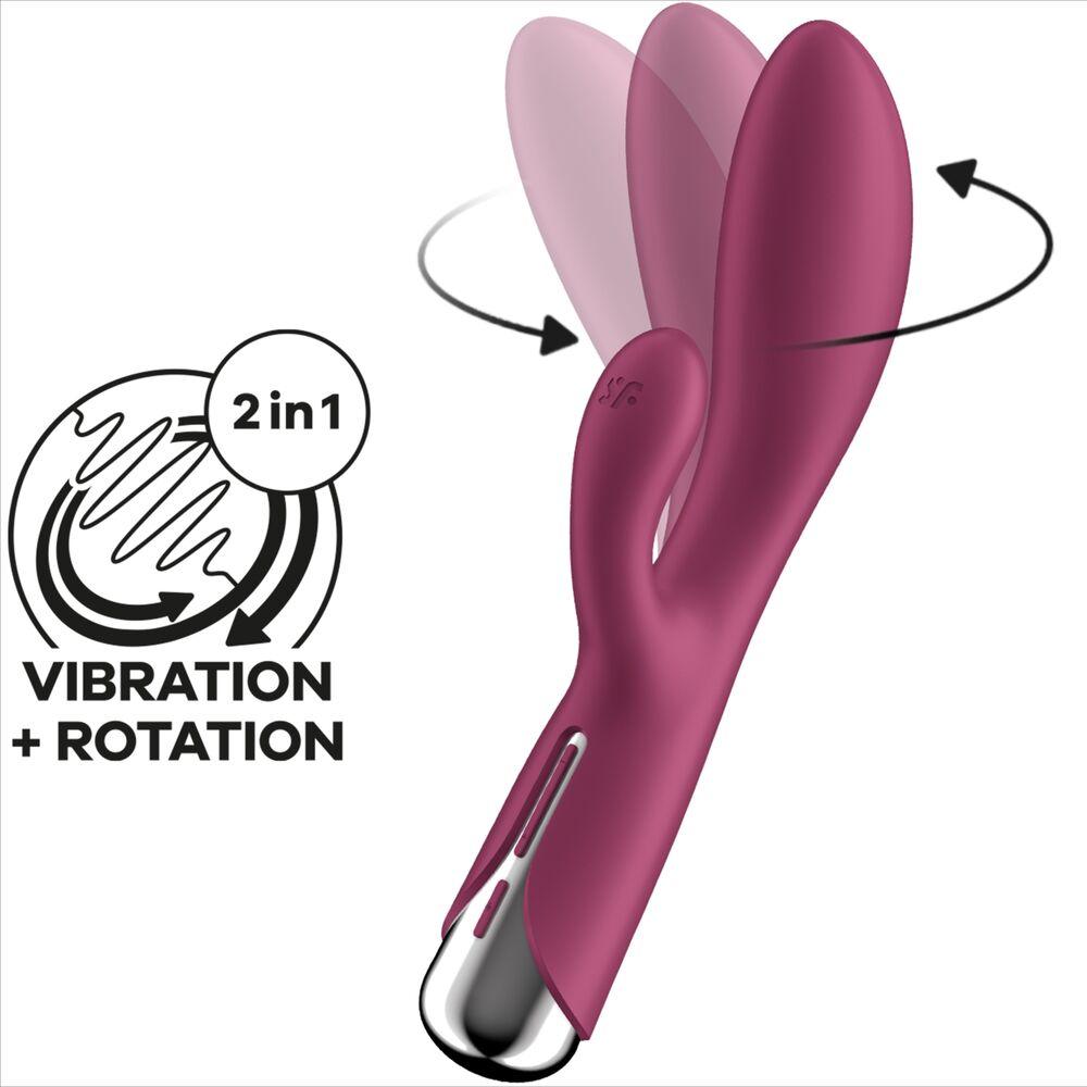 SATISFYER - SPINNING RABBIT 1 ESTIMULACION CLITORIS Y PUNTO G ROJO - Sensuana.es