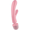 SATISFYER - TRIPLE LOVER MASAJEADOR VIBRADOR RABBIT ROSA - Sensuana.es