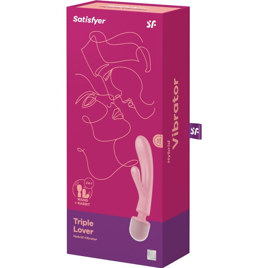 SATISFYER - TRIPLE LOVER MASAJEADOR VIBRADOR RABBIT ROSA - Sensuana.es