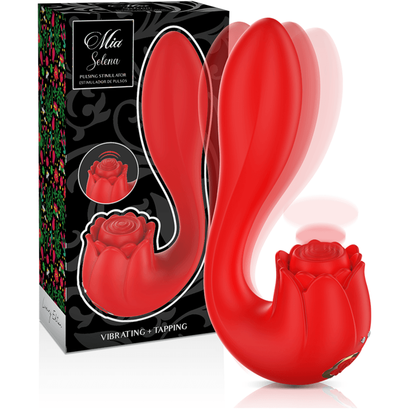 MIA - SELENA ESTIMULADOR VIBRATING + TAPPING ROJO - Sensuana.es