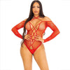 LEG AVENUE - BODY CROTCHLESS CON BRILLO ROJO - Sensuana.es