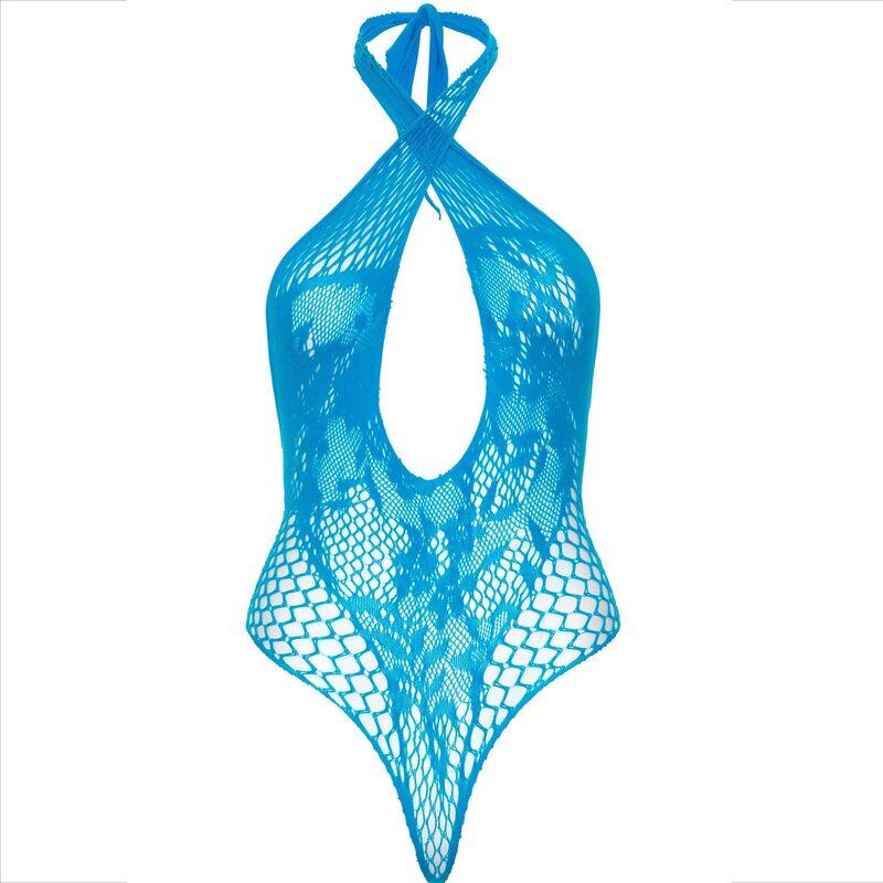 LEG AVENUE - TEDDY HALTER CON ENCAJE AZUL - Sensuana.es