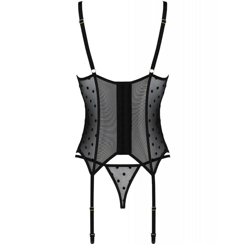 PASSION - MARINA CORSET & TANGA NEGRO S/M - Sensuana.es