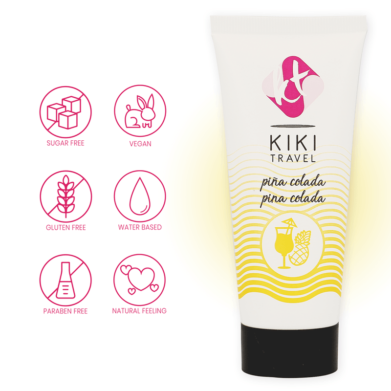 KIKÍ TRAVEL - LUBRICANTE SABOR A PIÑA COLADA 50 ML - Sensuana.es