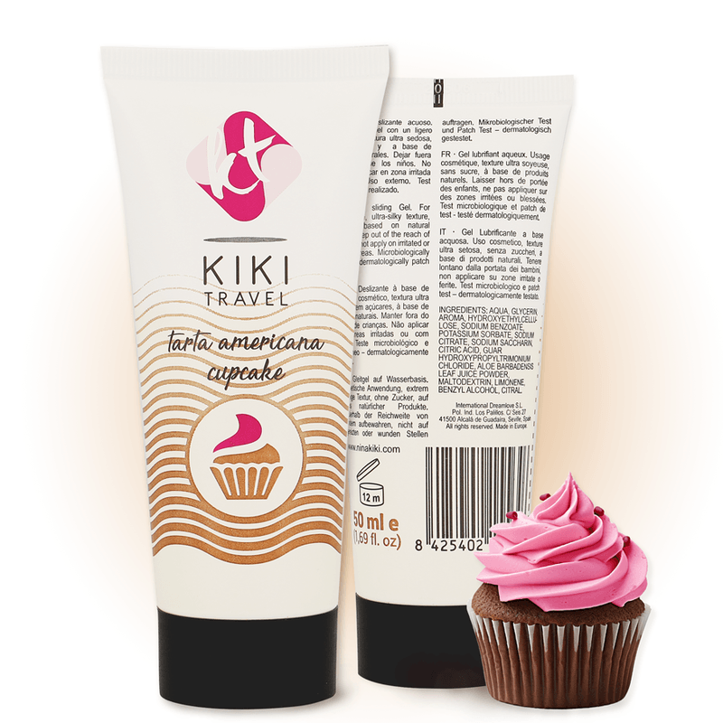 KIKÍ TRAVEL - GEL DESLIZANTE SABOR A TARTA AMERICANA CUPCAKE 50 ML - Sensuana.es