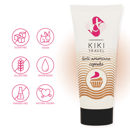 KIKÍ TRAVEL - GEL DESLIZANTE SABOR A TARTA AMERICANA CUPCAKE 50 ML - Sensuana.es