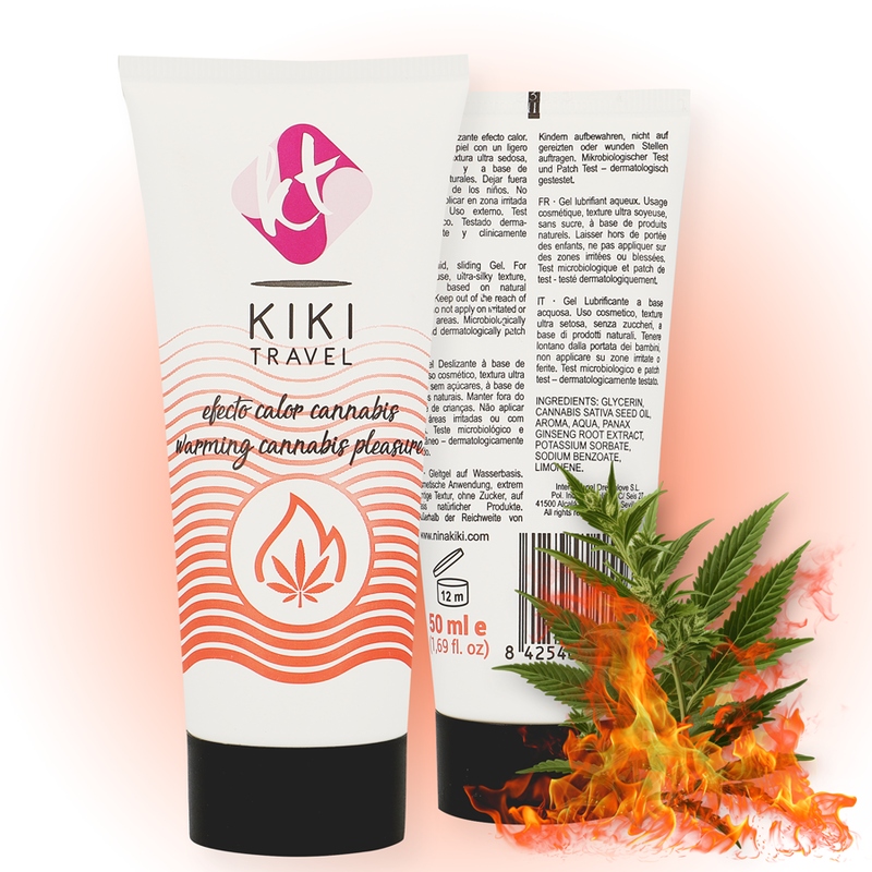 KIKÍ TRAVEL - GEL DESLIZANTE SABOR A CANNABIS EFECTO CALOR INTENSO 50 ML - Sensuana.es