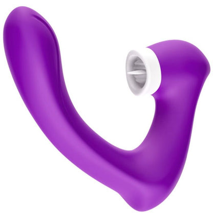 ARMONY - SECRETKISS ESTIMULADOR CON LENGUA CLITORIS & VIBRADOR CURVO VIOLETA - Sensuana.es