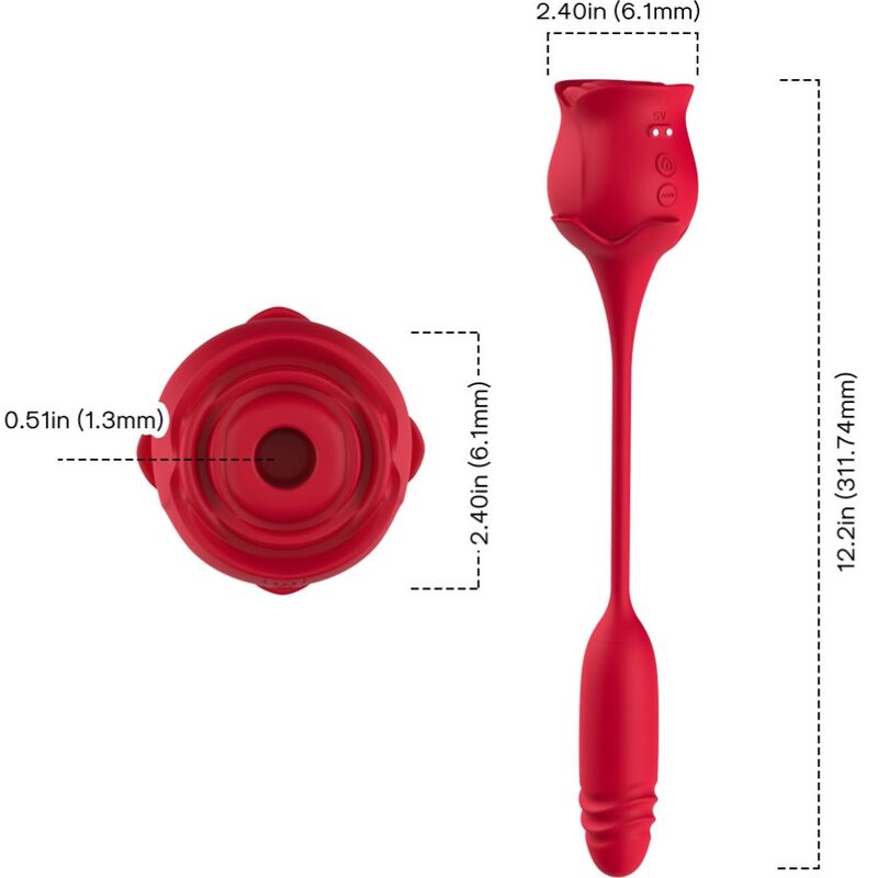 ARMONY - ROSEKNIGTH SUCCIONADOR CLITORIS & VIBRADOR ROJO - Sensuana.es