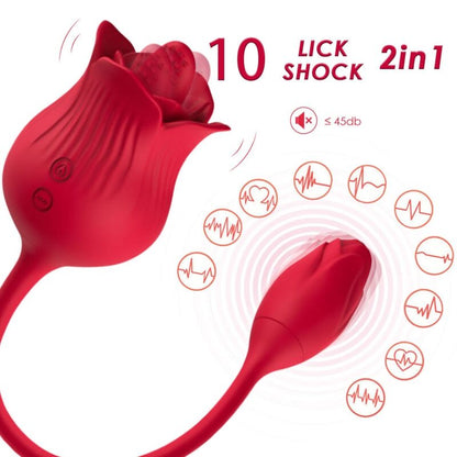 ARMONY - ROSA VIBRADOR ESTIMULADOR CLÍTORIS CON COLA 10 MODOS ROJO - Sensuana.es