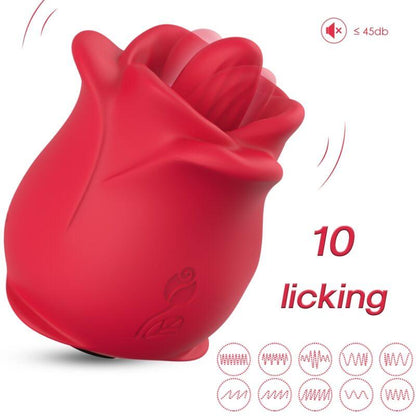 ARMONY - ROSA VIBRADOR ESTIMULADOR CON LENGUA CLITORIS 10 MODOS ROJO - Sensuana.es