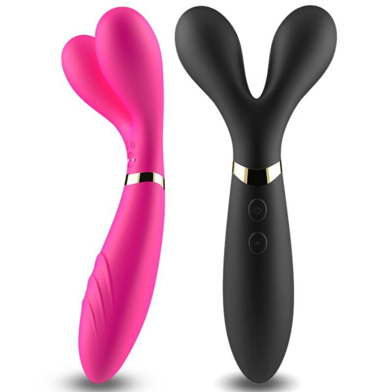 ARMONY - Y-WAND MASAJEADOR & VIBRADOR CABEZA DOBLE NEGRO - Sensuana.es