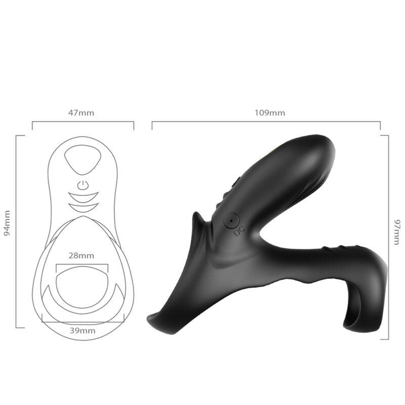 ARMONY - RANGER ANILLO DOBLE VIBRADOR PAREJA NEGRO - Sensuana.es