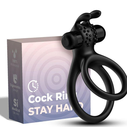 ARMONY - TRAVELER ANILLO DOBLE VIBRADOR PAREJA RABBIT NEGRO - Sensuana.es