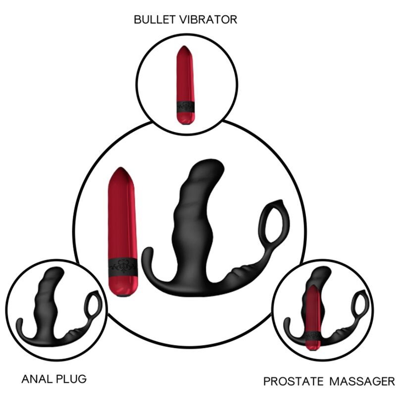 ARMONY - KNIGHT VIBRADOR ANAL PROSTATA & ANILLO CONTROL REMOTO NEGRO - Sensuana.es