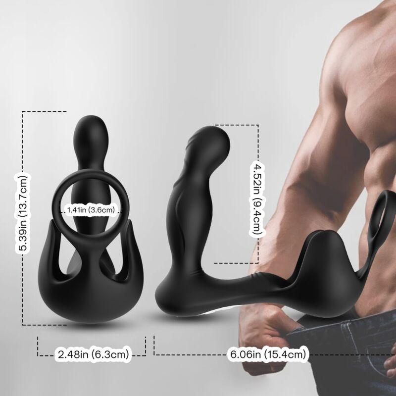 ARMONY - SURROUND VIBRADOR ANAL & ESTIMULADOR TESTICULOS & ANILLO CONTROL REMOTO NEGRO - Sensuana.es