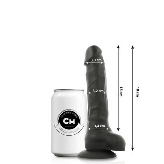 COCK MILLER - SILICONA DENSITY COCKSIL ARTICULABLE NEGRO 18 CM - Sensuana.es