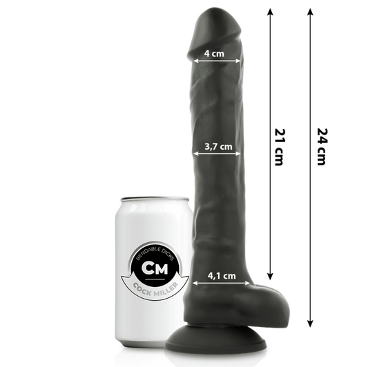 COCK MILLER - SILICONA DENSITY COCKSIL ARTICULABLE NEGRO 24 CM - Sensuana.es