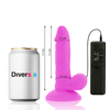 DIVERSIA - DILDO FLEXÍVEL COM VIBRAÇÃO ROXO 17 CM -O- 3,3 CM