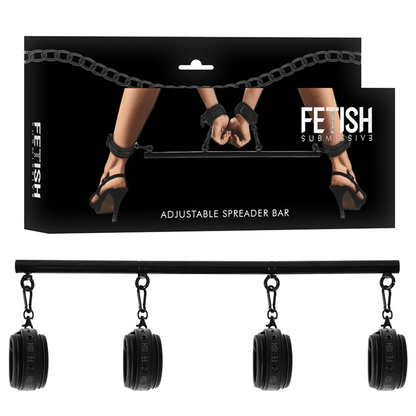 FETISH SUBMISSIVE BONDAGE - BARRA SEPARADORA AJUSTABLE 4 PIEZAS - Sensuana.es