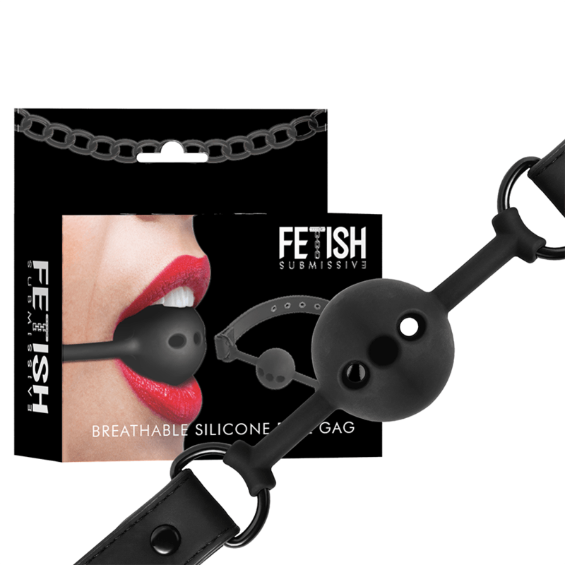 FETISH SUBMISSIVE BONDAGE - MORDAZA DE BOLA DE SILICONA TRANSPIRABLE - Sensuana.es