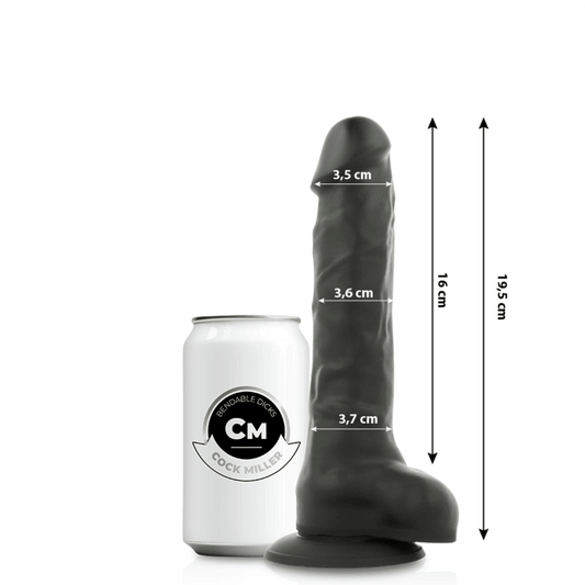 COCK MILLER - SILICONA DENSITY COCKSIL ARTICULABLE NEGRO 19.5 CM - Sensuana.es