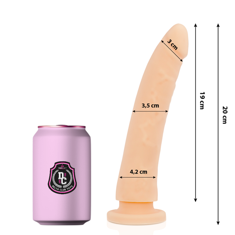 DELTA CLUB - BRINQUEDOS DILDO SILICONE MÉDICO NATURAL 20 CM -O- 4 CM