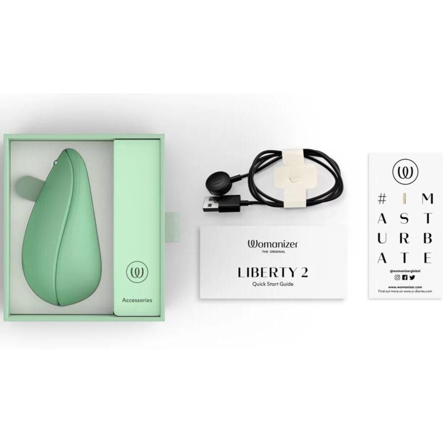 WOMANIZER - LIBERTY 2 ESTIMULADOR & SUCCIONADOR CLITORIS VERDE CLARO - Sensuana.es