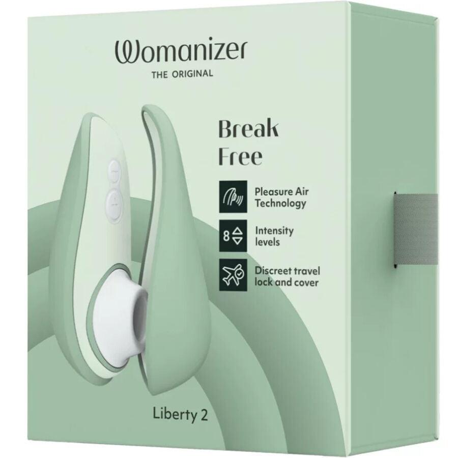 WOMANIZER - LIBERTY 2 ESTIMULADOR & SUCCIONADOR CLITORIS VERDE CLARO - Sensuana.es