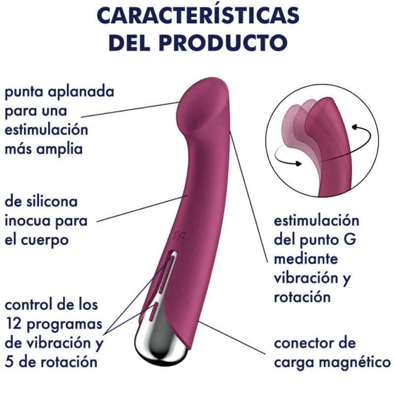 SATISFYER - SPINNING G-SPORT 1 VIBRADOR ROTADOR ROJO - Sensuana.es