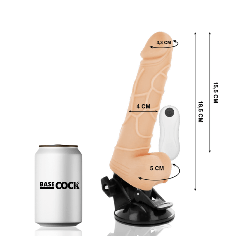 BASECOCK - VIBRADOR REALISTICO CONTROL REMOTO NATURAL 18.5 CM -O- 4CM - Sensuana.es