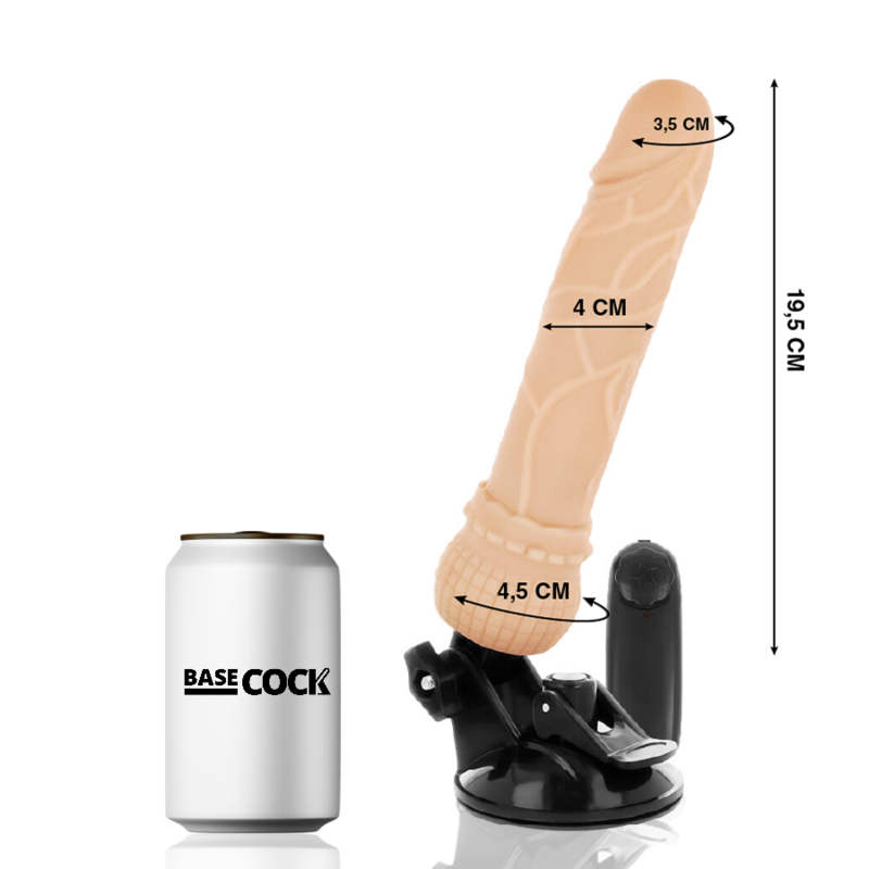 BASECOCK - VIBRADOR REALISTICO CONTROL REMOTO NATURAL 19.5 CM -O- 4 CM - Sensuana.es