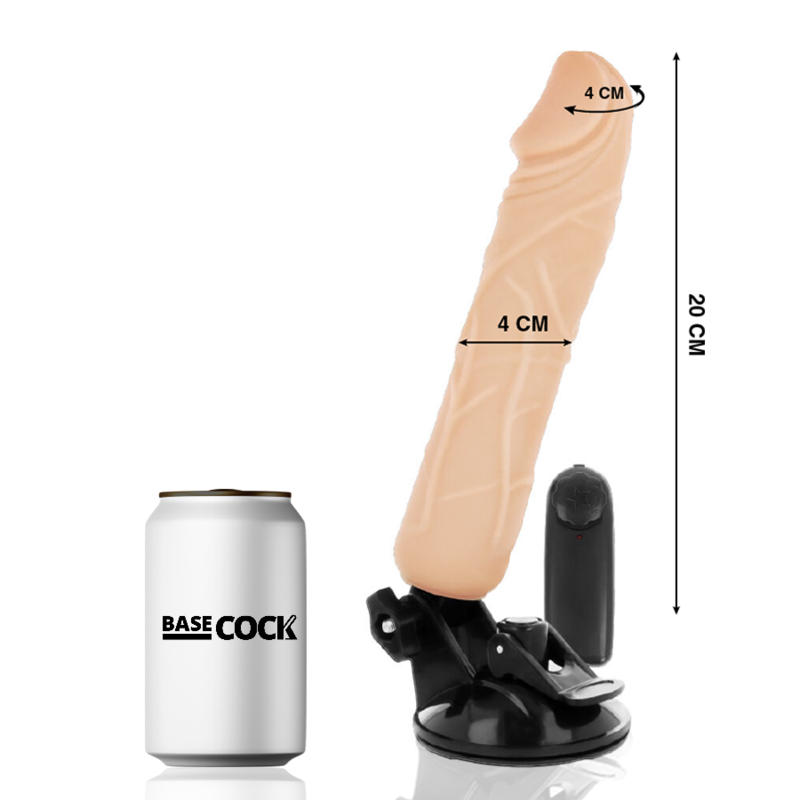 BASECOCK - VIBRADOR REALISTICO CONTROL REMOTO NATURAL 20 CM -O- 4 CM - Sensuana.es