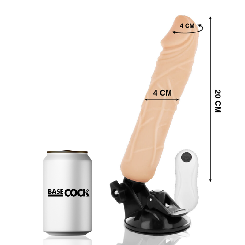 BASECOCK - VIBRADOR REALISTICO CONTROL REMOTO NATURAL 20 CM -O- 4 CM - Sensuana.es