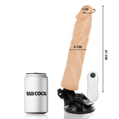 BASECOCK - VIBRADOR REALISTICO CONTROL REMOTO NATURAL 21 CM -O- 4 CM - Sensuana.es