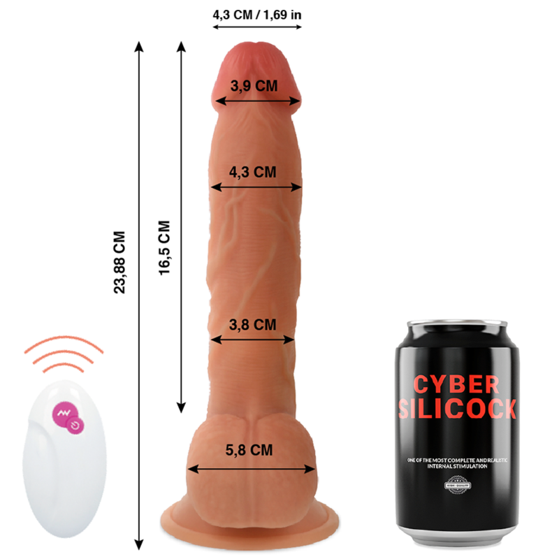 CYBER SILICOCK - REALISTICO CONTROL REMOTO MR JOHN 23.88 CM -O- 4.3 CM - Sensuana.es