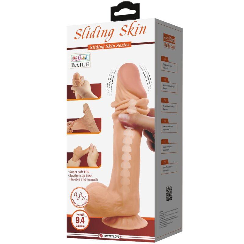 PRETTY LOVE - SLIDING SKIN SERIES DILDO REALÍSTICO CON VENTOSA PIEL DESLIZANTE CONTROL REMOTO NATURAL 24 CM - Sensuana.es