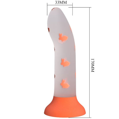 PRETTY LOVE - MAGICAL NIGHTFALL DILDO SIN VIBRACIÓN LUMINOSO NARANJA - Sensuana.es