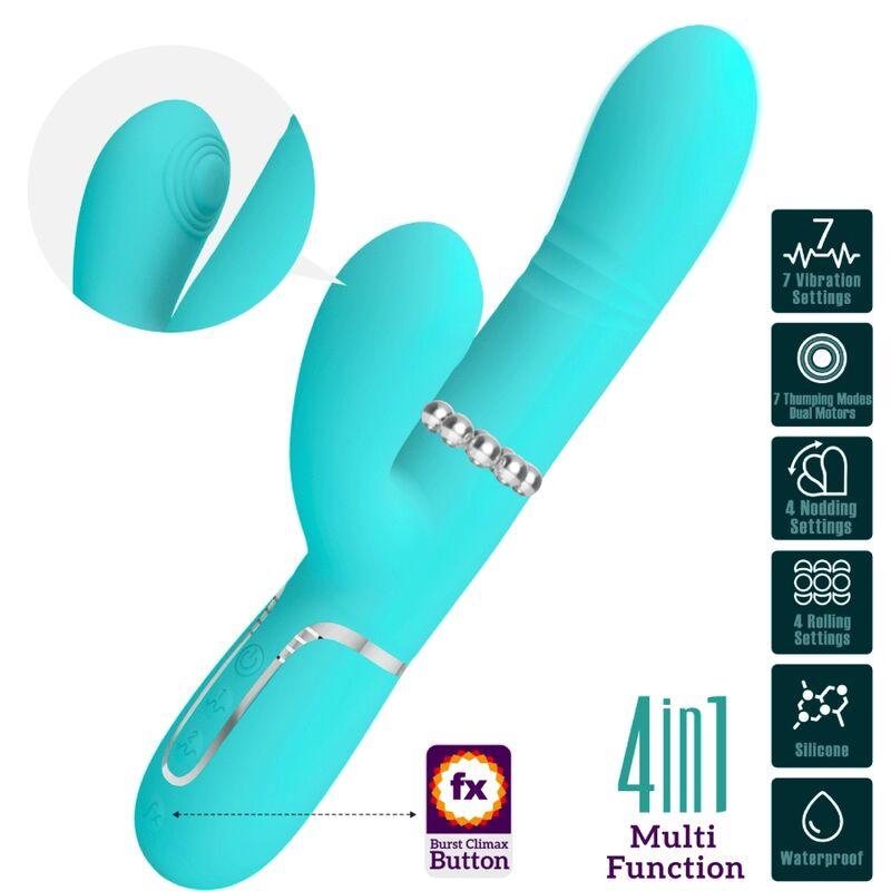 PRETTY LOVE - VIBRADOR PUNTO G MULTIFUNCIÓN VERDE AGUA - Sensuana.es