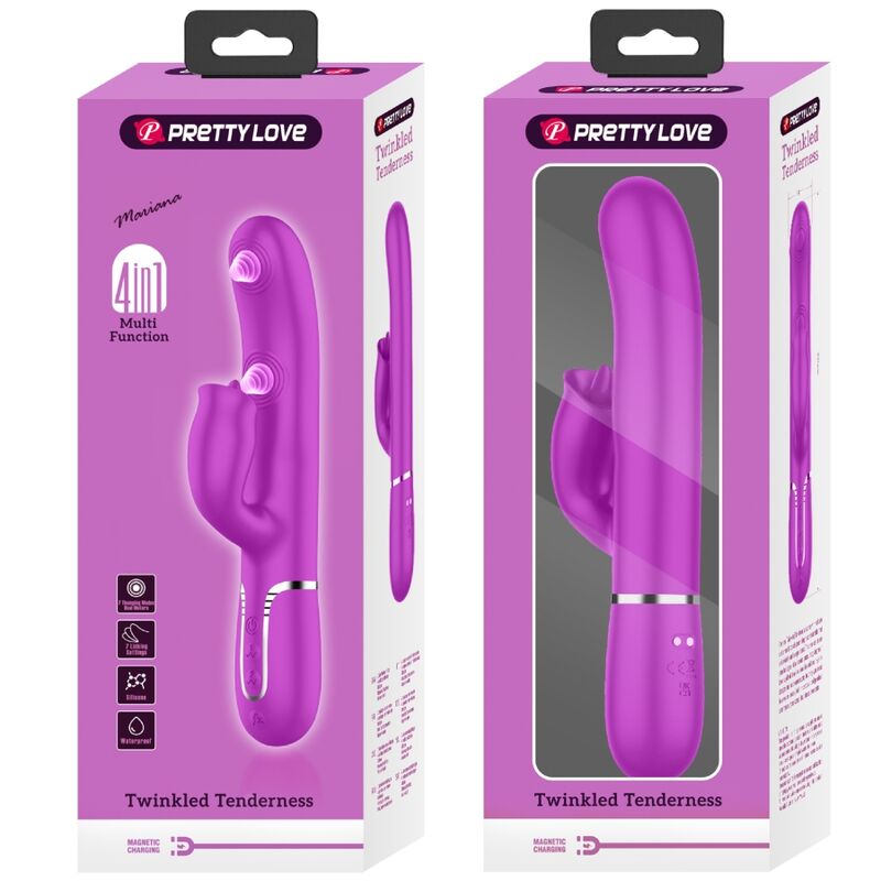 PRETTY LOVE - VIBRADOR RABBIT CON LICKING FUCSIA - Sensuana.es