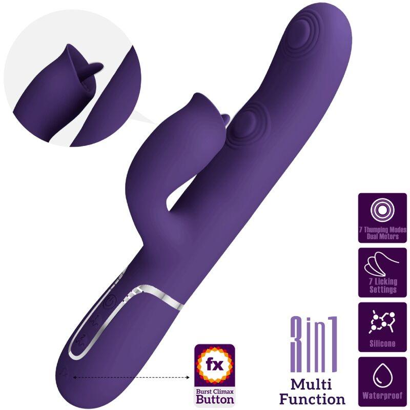 PRETTY LOVE - VIBRADOR RABBIT CON LICKING MORADO - Sensuana.es