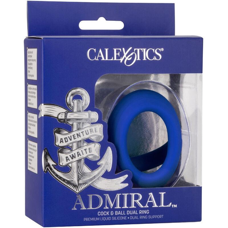 CALEXOTICS - ADMIRAL COCK BALL DOBLE ANILLO AZUL - Sensuana.es