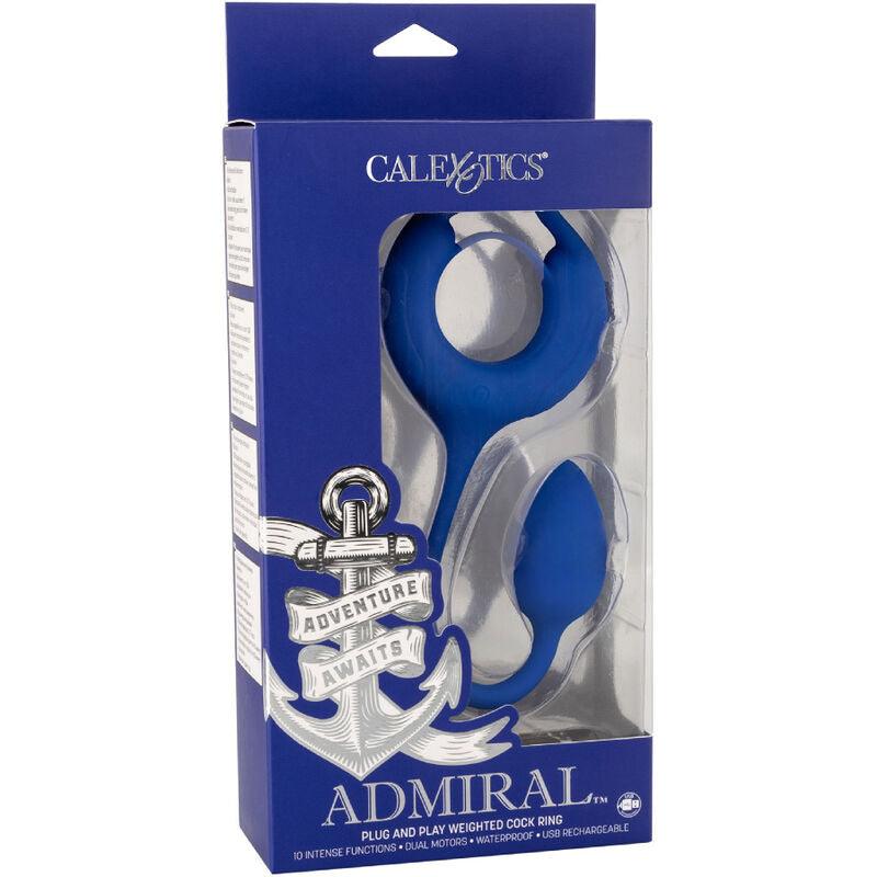 CALEXOTICS - ADMIRAL ANILLO CON PESO PARA PENE AZUL - Sensuana.es