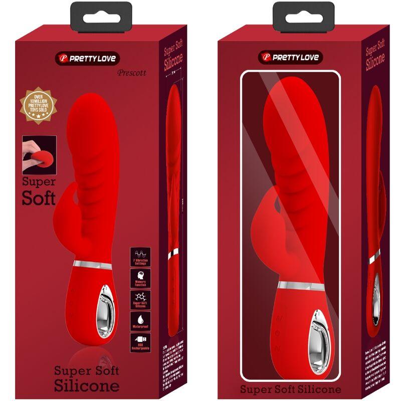 PRETTY LOVE - PRESCOTT VIBRADOR PUNTO G MULTIFUNCIÓN ROJO - Sensuana.es