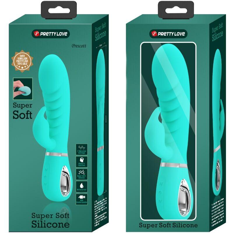 PRETTY LOVE - PRESCOTT VIBRADOR PUNTO G MULTIFUNCIÓN VERDE AGUA - Sensuana.es